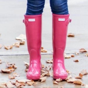 pink hunter rain boots